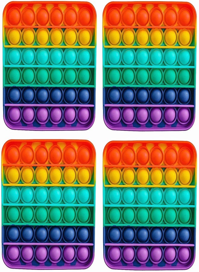 AIMERS Pop Sensory Fidget Toys, 4 Pack Square Squeeze Toys Autism Special Needs Anxiety Stress Relief Fidget Toy for Kids - Image 1